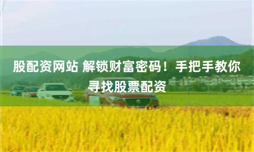股配资网站 解锁财富密码！手把手教你寻找股票配资
